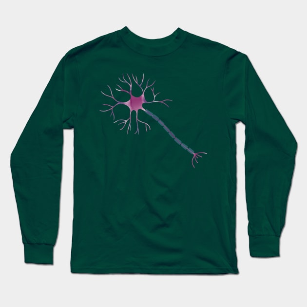 Watercolor Purple Neuron Long Sleeve T-Shirt by the-bangs